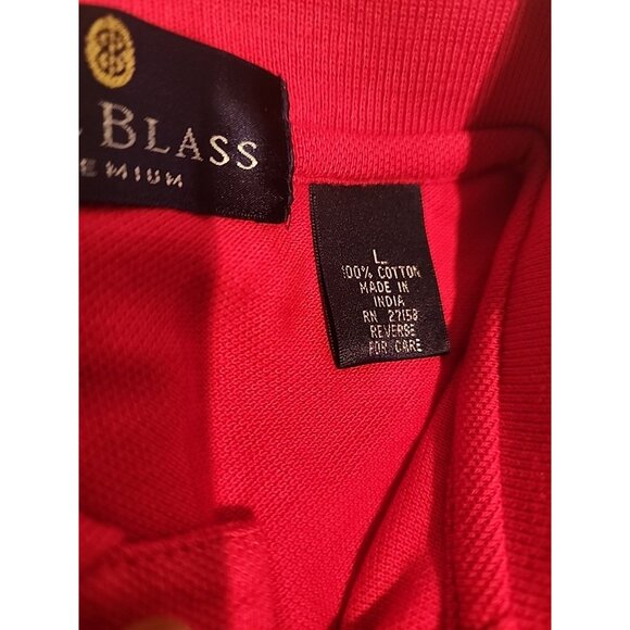 new vintage BILL BLASS PREMIUM size L Mens Polo Shirt Team USA Red American Flag - Picture 10 of 11